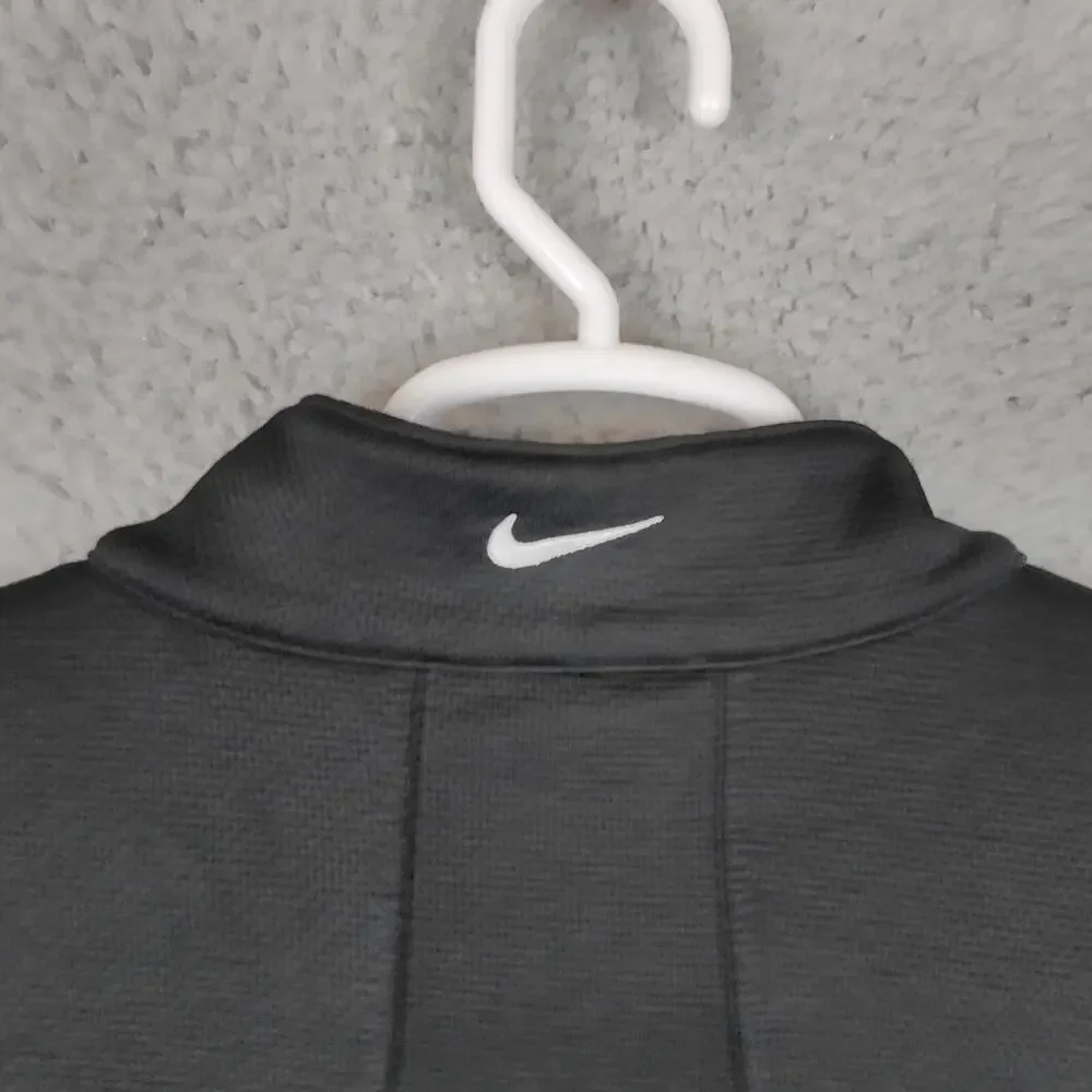 Nike Golf 1/4 Zip Pullover Mens Medium Black Embroidered Sequoyah Athletic EUC